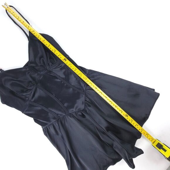 ASOS Dorina Regardless Teddy Lingerie Corset Romper Black Satin Whimsigoth - Picture 4 of 9